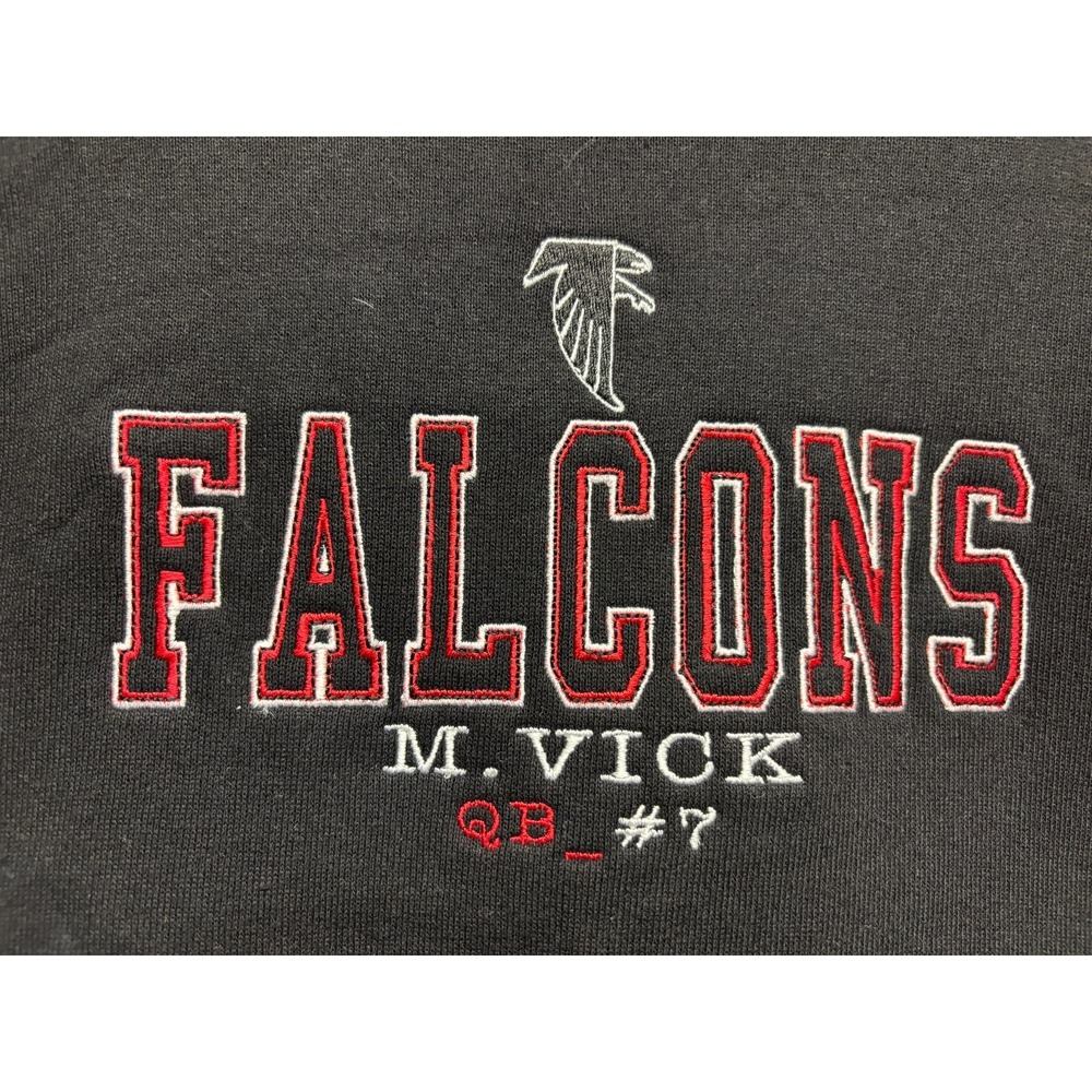 Atlanta Falcons Majestic Sweatshirt Youth Black Embroidered Crewneck NWT Vintage